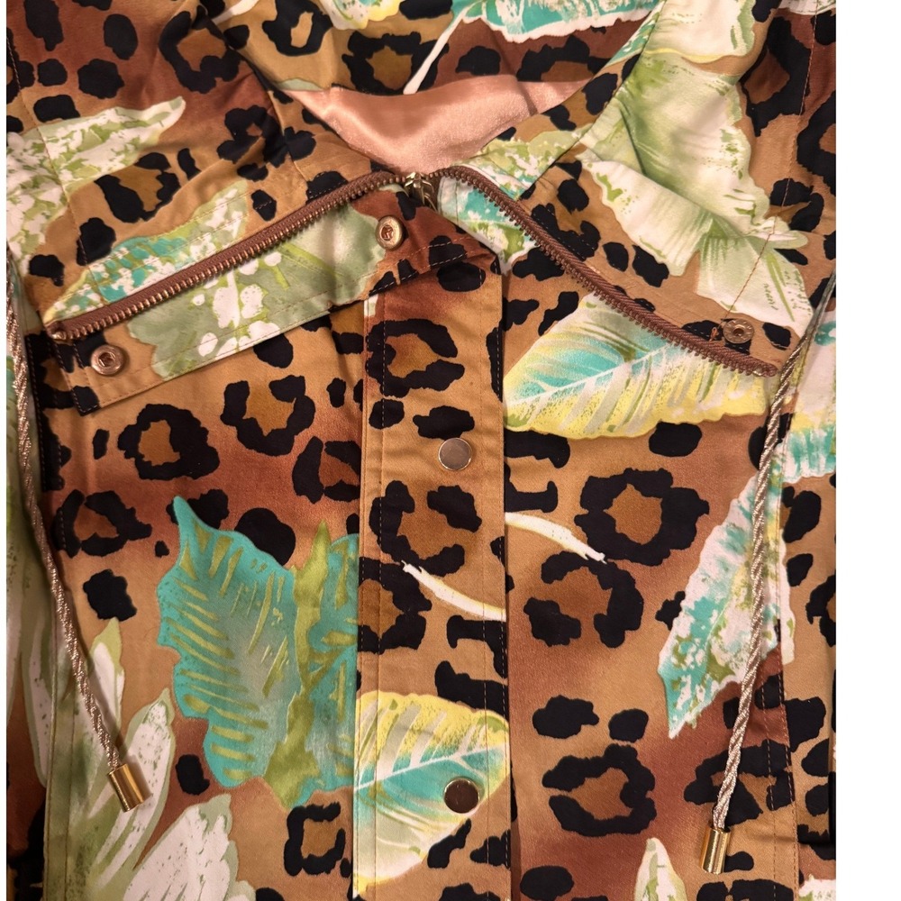 Berek Tropical Leopard Print Utility Jacket Gold Hardware Mens Medium - Picture 7 of 16